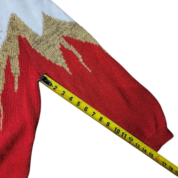 Red Vintage Ugly Christmas Sweater - V Neck(UNISEX) - Picture 7 of 9